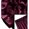 SWOMOG Men Silk Satin Pyjamas Sets Short Sleeve Sleepwear Button-Down