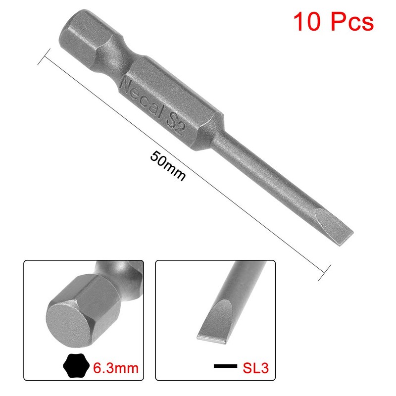 sourcing map 10 Pcs 3mm Slotted Tip Magnetic Flat Head