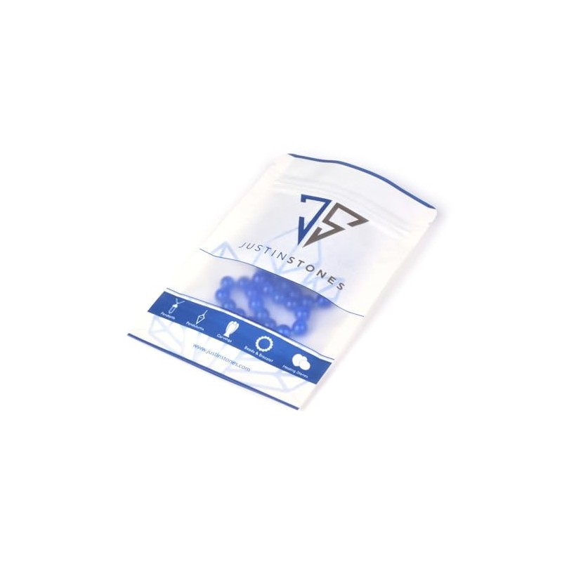 abalorio redondas sueltas de ágata azul de 8 mm para