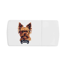 'Gamer Yorkshire Terrier' Pill Box with Tablet Splitter (PI00030599)