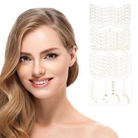 SUNNIFLY Pack of 20 Glitter Face Freckles Tattoo, Waterproof Glitter Freckles Tattoo for Parties, Birthdays, Parties, Performances (4 Different Designs)