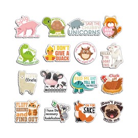 Kanayu 16 Pcs Funny Cute Magnets Adult Fridge Magnets Animal Refrigerator Magnets for Adults Puns Magnets for Home Locker Whiteboard Office School Cabinet