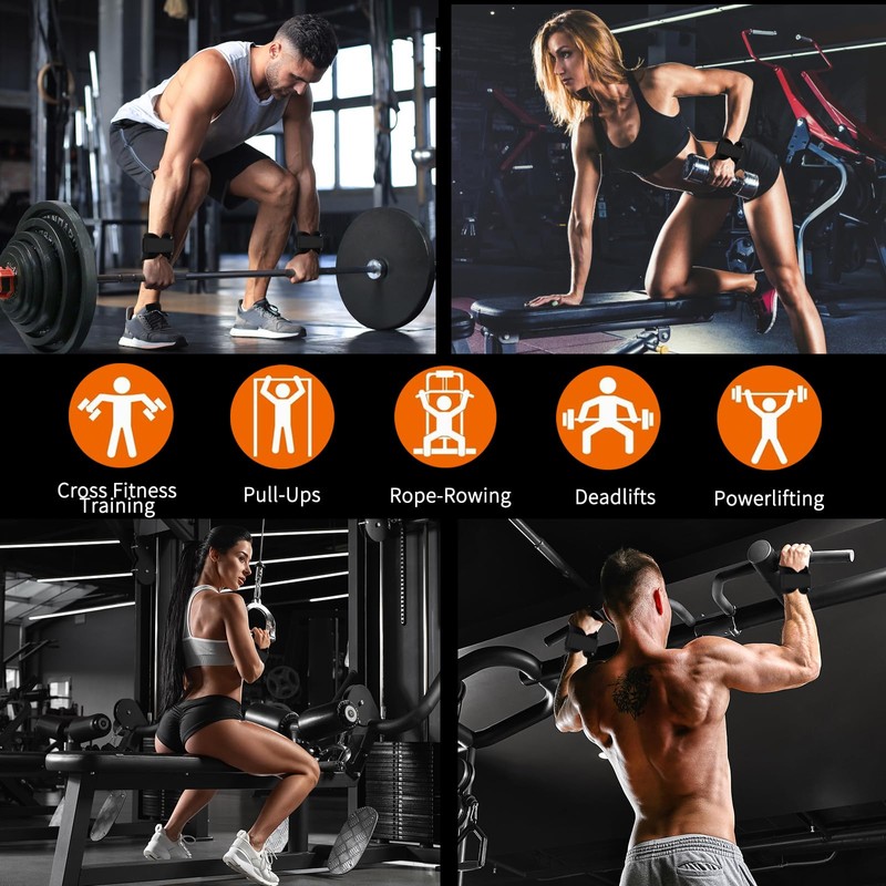 Weight Lifting Wrist Strap, Double-Layer Leather Wrist Straps for Gym