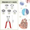 TOAOB 100 Set Edelstahl Druckknöpfe kit mit Zange 9,5mm Jersey