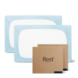 REST® Evercool®+ Cooling Fitted Sheet, Split King, Light Blue, 13’’Deep (Stretched up to 15’’) Silver Infused Cooling Bedding for Hot Sleeper and Night Sweat, for Fresh and Hygienic Sleep