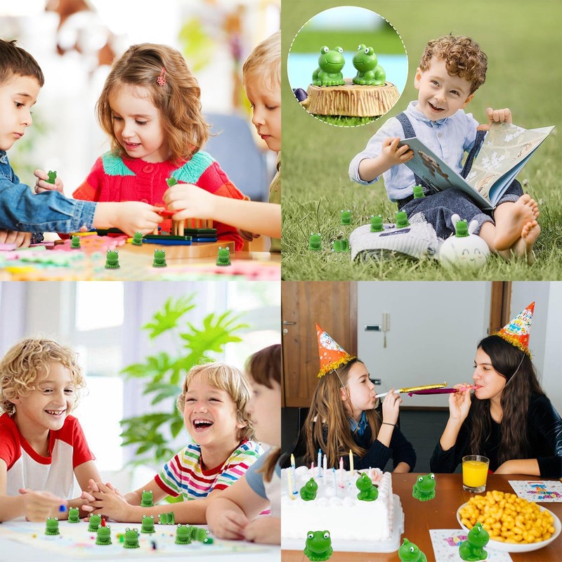 Vexquivera 50 Piece Mini Resin Frog Statues Tiny Frogs Mini
