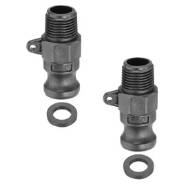 PATIKIL 0.5" Aluminum Cam and Groove Fitting, 2 Pcs Part-F Dust Plug Male Adapter Female NPT Thread Cam Lock Fitting Quick Disconnect Coupling Cam Lock Hose Adapter, Black