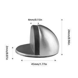 1Pcs Oval Door Stop, Stainless Steel Floor Door Stopper, Half Moon Floor Door Stopper with Screws, Can Cushion Wall Door from Damaged, Black