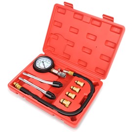 8PCS Compression Tester Kit - 3-IN-1 Engine Compression Tester Gauge Automotive Quick & Accurate Cylinder 0-300 Psi Pressure Measurement Tool