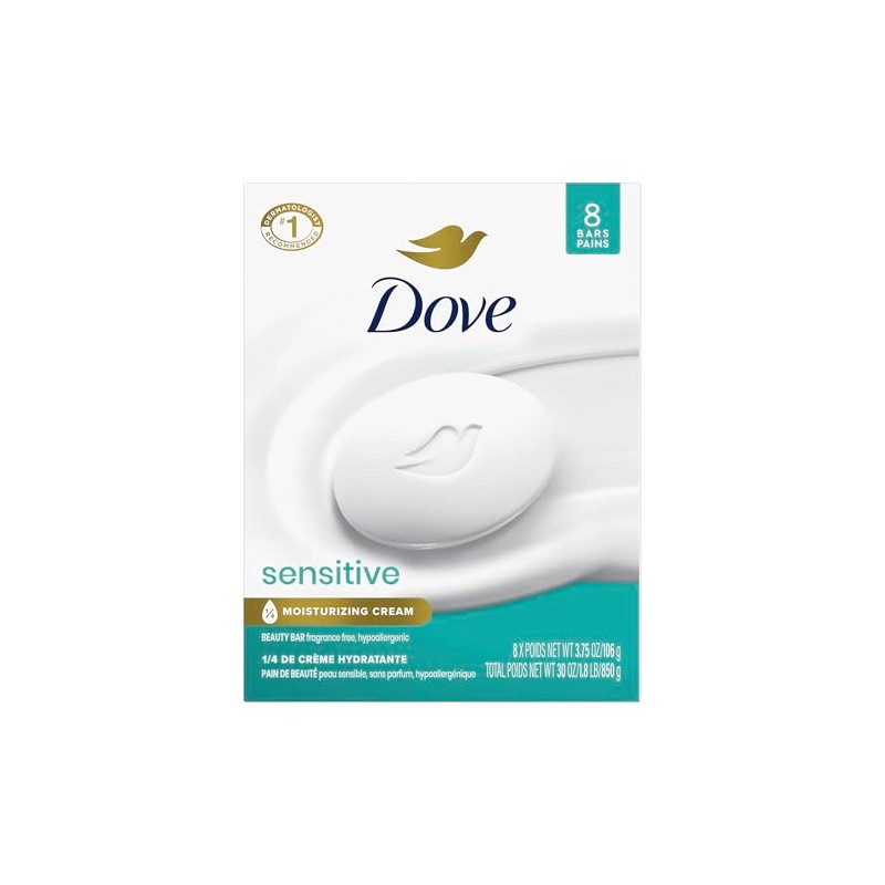 Dove Sensitive Skin Beauty Bar Soap - Fragrance Free 8