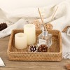 Hipiwe Key Basket Tray for Entryway Table Rattan Serving Tray