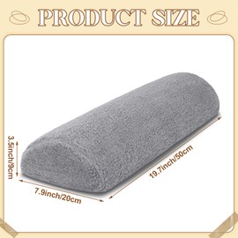 Sintuff Recliner Leg Rest Cushion Sofa Footrest Pillow with Cover Half Moon Bolster Pillow Under Knee Pillow for Sleeping On Back Alleviating Pain, 19.7 x 8 x 3.5 Inch (Dark Gray)