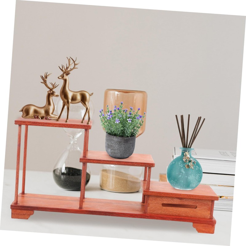 OATIPHO Tiered Wooden Display Stand for Plants and Figurines Wood
