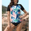 BesserBay Women's Short-Sleeved Rash Guard with Beautiful Patterns, UV Shirt