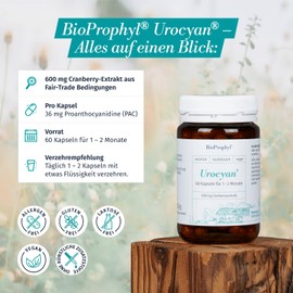 BioProphyl® Urocyan with 600 mg Cranberry Extract 36 PAC - High-Quality Extract - 60 Vegetable Capsules