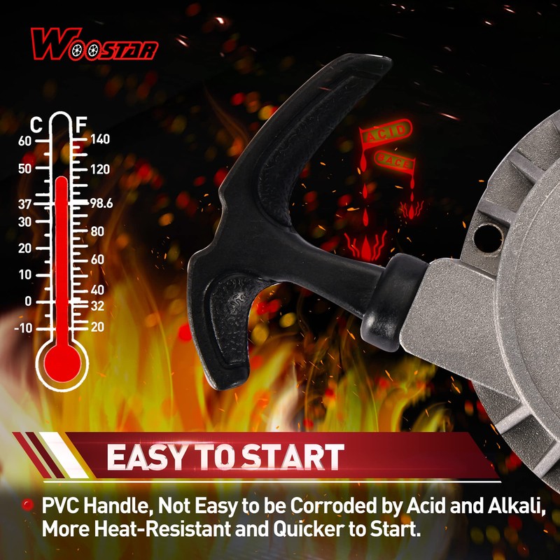 WOOSTAR Recoil Pull Starter with 3 Bolts Replacement for 2