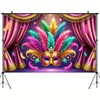 BlissYard Mardi Gras Backdrop Mask Photo Backdrop Valentine's Day Banner