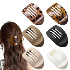 Meriviva 6 PCS Flat Hair Clips for Women, Curved Design Flat Claw Clip Strong Hold Hair Clips for Thin and Thick Hair, Hair Accessories for Women