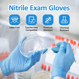 SwiftGrip SwiftGrip Disposable Nitrile Exam Gloves, Blue, Nitrile Gloves Disposable Latex Free, Medical Gloves, Cleaning Gloves, Food-Safe Rubber Gloves, Powder Free, Non-Sterile, 1000-ct Case (X-Small)