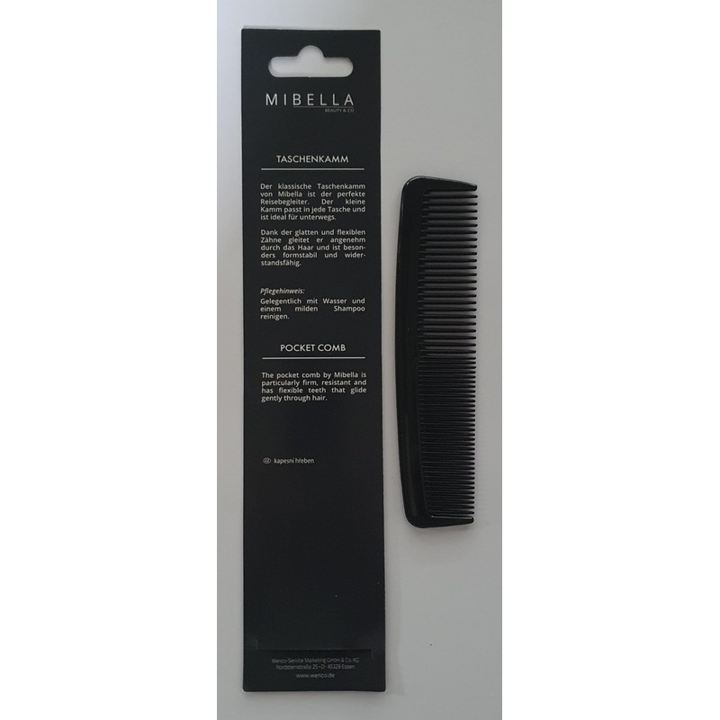 Mibella Haarkamm-Set, 3-teilig, Damen-, Herren- und Taschenkamm, Schwarz, Professionelle Haarpflege