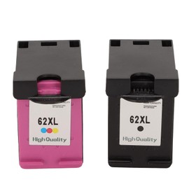 Hilitand Paquete Combinado de Cartuchos de Tinta 62XL Compatible con OfficeJet 200 258 5540 5542 5640 7640 Y para Impresora Envy 5540 5542 5545 5640, 1 Negro, 1 Tricolor, 2