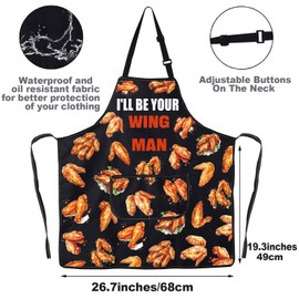 MYSOMY Chicken Wing Apron Chicken Wing Lover Gifts I'll Be Your Wingman Chicken Wing King Apron (Many wingman UK)