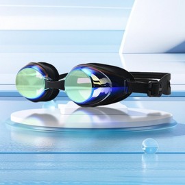 International Cross-Border Swimming Goggles - Adult, Waterproof, Anti-Fog, Unisex Dolf606 Dark Blue Anti-Fog Silver Plated [Box Type] 10ea