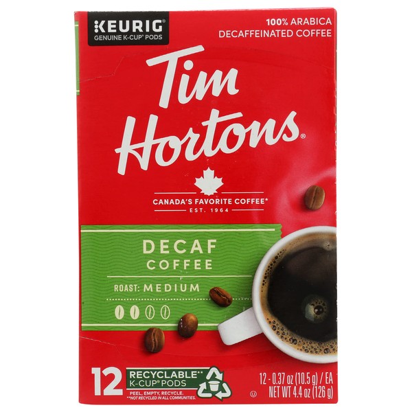 Tim Horton's Single Serve Coffee Cups, Decaffeinated, 72 Count - Packaging May Vary