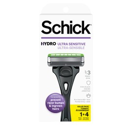 Schick Hydro Slim Head Sensitive Razor for Men — Razor for Men Sensitive Skin, Thin Razor with 4 Razor Blades