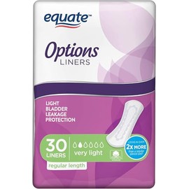 Equate Options Liners Protección de la vejiga, comparado con los forros de posición, 26 forros (paquete de 2)