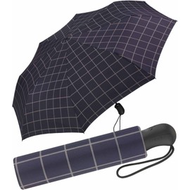 Esprit Easymatic Men's Pocket Umbrella Automatic Open/Close Gents - Check Blue
