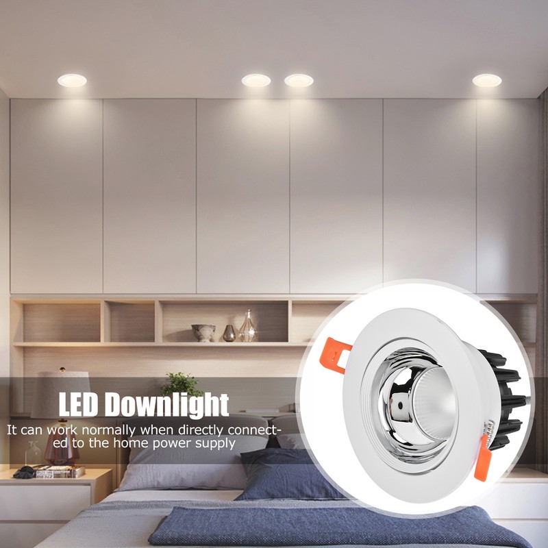 LED Downlight Aluminum Adjustable Angle Dustproof Ceiling Embedded Spotlight for