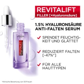 L'Oréal Paris Facial Care Set, Serum with 1.5% Pure Hyaluronic Acid and Vitamin C (30 ml), Anti-Ageing Eye Cream with Hyaluronic Acid (50 ml), Vitamin CG & E, Revitalift Filler