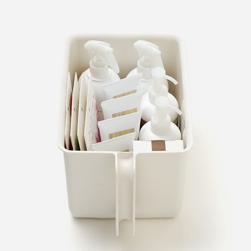 KEYUCA Handled Storage Box, Kitchen Storage (with Handle) Off-White, Small