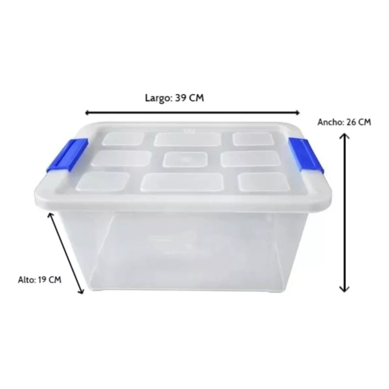 Alica Pack 10 Cajas De Plástico Yazmín Cap. 12.5 Lts