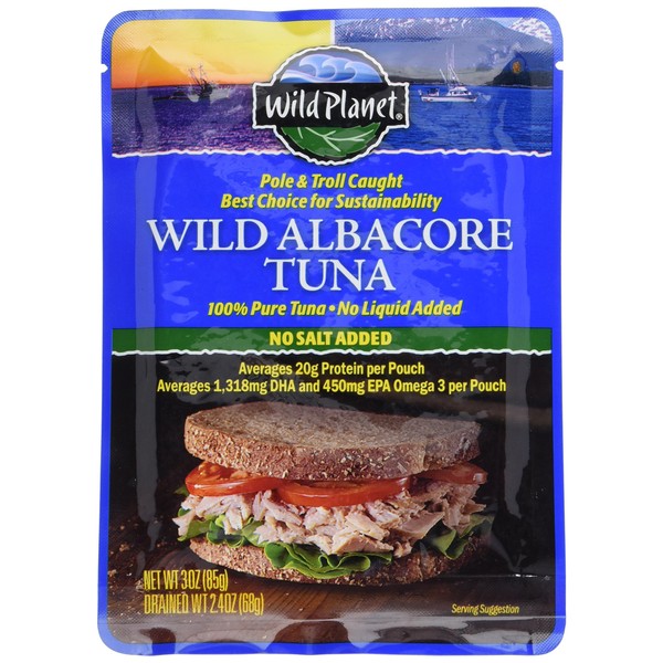Wild Planet Albacore Tuna, No Salt, (3oz x 12 ct)