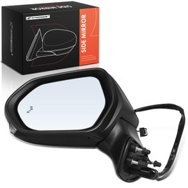 A-Premium Driver Side Power Door Mirror - Compatible with Toyota Avalon 2019 2020 2021 - Heated Manual Folding Black Outside Rear View Mirror w/Turn Signal Blind Spot Detection - Replace# 8794007190