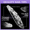 outopen 3D Fish Scales Coffin Nail Tips 120Pcs 12 Sizes