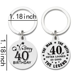 Happy 40th Birthday Gifts for Men Keychain for Car Keys Funny 40 Year Old Birthday Gifts for Man Son Brother 40 Yr Old Birthday Gag Gifts for Best Friend Birthday Gifts for Him Husband Dad Birthday