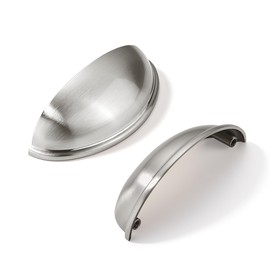 khtumeware 10 Pack 3-3/4" Drawer Pulls Brushed Satin Nickel Cabinet Cup Pulls Kitchen Hardware Cabinet Handles Drawer Handles Knobs 3-3/4 inch Hole Center