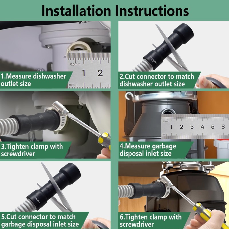 TTFLEX Dishwasher Drain Hose 6 FT, Flexible Discharge Dishwasher Hose