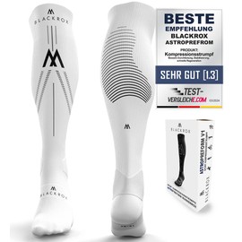 BLACKROX Compression Stockings Sports Astropreform Compression Socks Comparison Winner Sports Compression Socks Running Socks Football Women Men Long Compression Socks, White