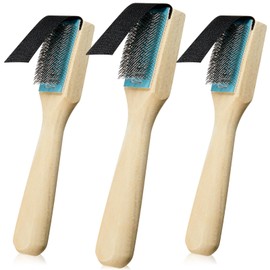 Perthlin 3 Pcs Dance Shoe Brush Suede Sole Wire Ballroom Dance Shoe Cleaner Wood Brush for Dancing Latin Footwear Cleaning(Half Cover)