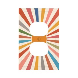 Lhdlnn Colorful Sun Mid Century Boho Outlet Covers Light Switch Cover Decorative Retro Abstract Sunrise Wall Plate Switchcover Outlets Electrical Faceplate for Kitchen Bathroom Bedroom 5 x 3