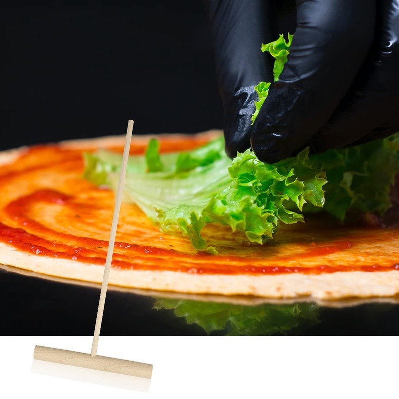2Pcs Crepe Spreader, Jagowa T-Shape Natural Wooden Stick Pancake Maker
