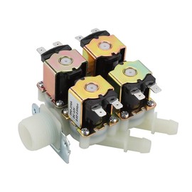 Electric Solenoid Valve, G3/4 Inch DC 12 V DN20 Plastic Electric Solenoid Valve 1 in 4 Electromagnetic Valve Normally Closed Water Drain Valve High Quality Plastic and Measuring