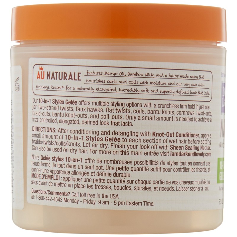 SoftSheen-Carson Dark and Lovely Au Naturale Anti-Shrinkage 10-in-1 Styles Gele,