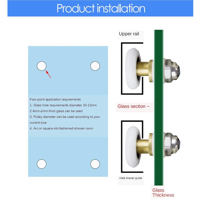 25mm Shower Door Rollers Replacement – Ultra-Quiet Sliding Glass Door