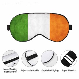 Vnwoalu Irish Flag Sleep Eye Mask Vintage Grunge Irish Flags Men Women Sleep Mask with Adjustable Strap Eye Cover Eye Shade for Travel, Nap,Meditation