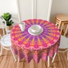 FREEHOTU Mandala Flower Round Tablecloth Thicken Desk Cloth Washable Table
